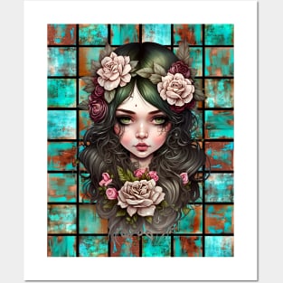 Copper Patina Boho Gothic Girl 2 Posters and Art